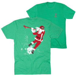 Guys Lacrosse Short Sleeve T-Shirt - Santa Laxer (Back Design)