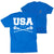 Guys Lacrosse Short Sleeve T-Shirt - USA (Back Design) [Youth Small/Royal] - SS