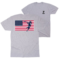 Guys Lacrosse Short Sleeve T-Shirt - Patriotic Lacrosse (Back Design)
