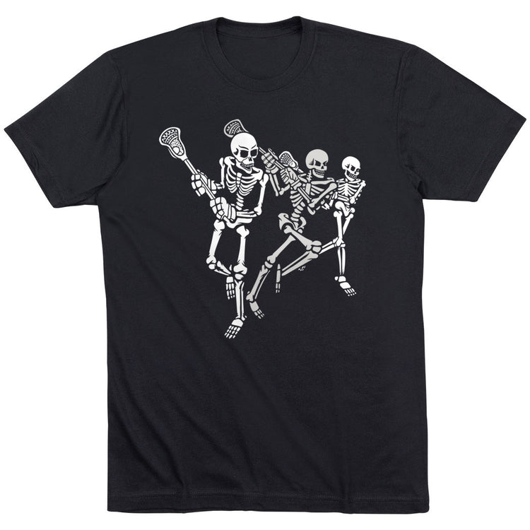 Guys Lacrosse T-Shirt Short Sleeve - Skeleton Offense [Adult Medium/Black] - SS