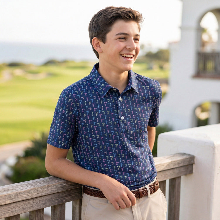 Guys Lacrosse Short Sleeve Polo Shirt - Neon Lacrosse