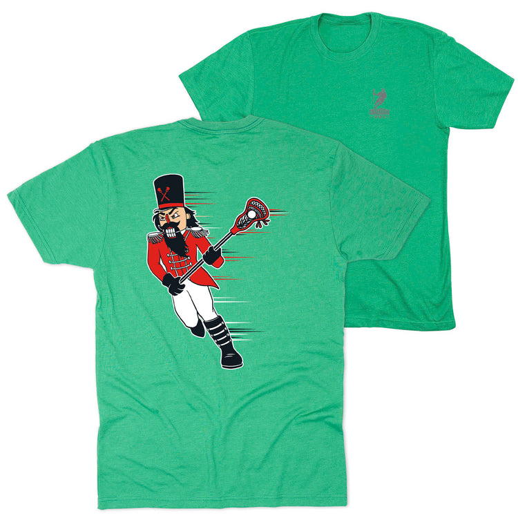 Guys Lacrosse T-Shirt Short Sleeve - Crushing Goals (Back Design) [Youth Large/Green] - SS