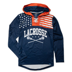 Guys Lacrosse Gameday Hoodie - Patriotic Lacrosse