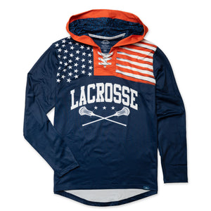 Guys Lacrosse Gameday Hoodie - Patriotic Lacrosse