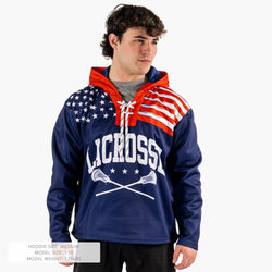 Guys Lacrosse Gameday Hoodie - Patriotic Lacrosse