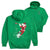 Guys Lacrosse Hooded Sweatshirt - Santa Laxer (Back Design) [Youth Large/Green] - SS