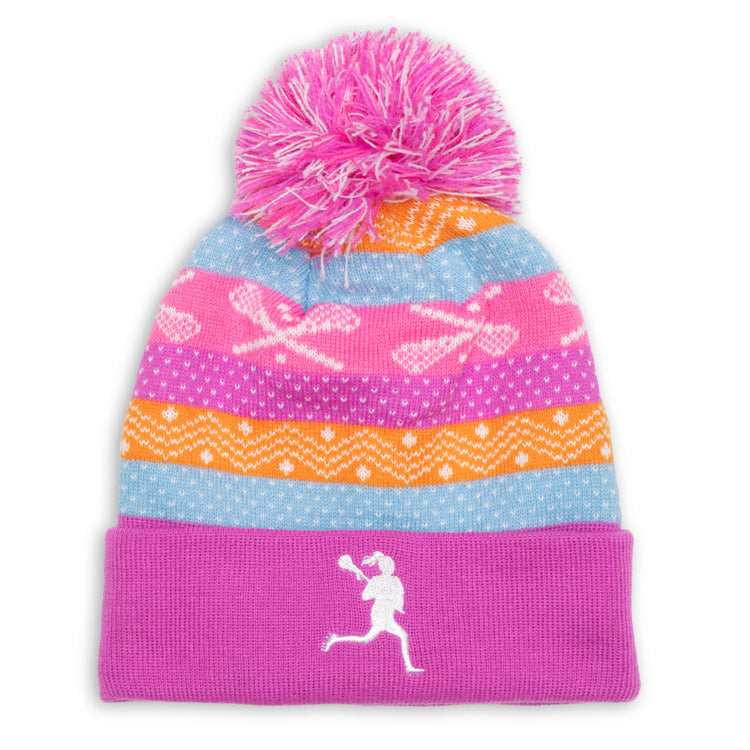 CTS Lacrosse Knit Hat - Lax Girl Fair Isle
