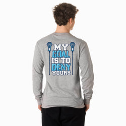 Guys Lacrosse Tshirt Long Sleeve - My Goal (Back Design)