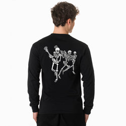 Guys Lacrosse Tshirt Long Sleeve - Skeleton Offense (Back Design)