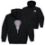 Girls Lacrosse Hooded Sweatshirt - Lacrosse Stick Heart (Back Design) [Adult Medium/Black] - SS