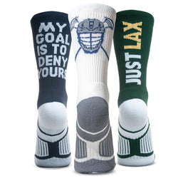 Guys Lacrosse Woven Mid-Calf Sock Set - My Goal is to Deny Yours
