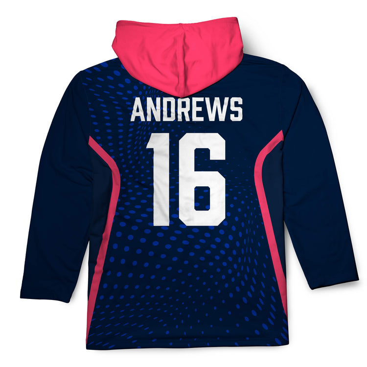 Custom Team Lightweight Long Sleeve ShieldDri Hoodie - Girls Lacrosse