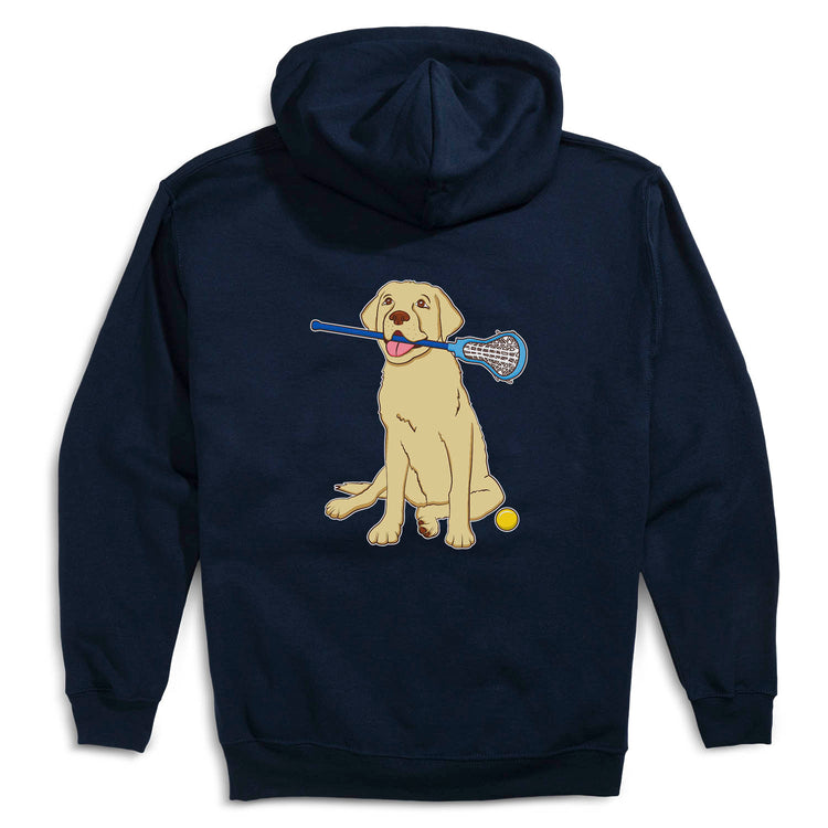 Girls Lacrosse Hooded Sweatshirt - Chase The Lax Dog (Back Design)
