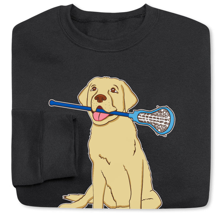 Girls Lacrosse Crewneck Sweatshirt - Chase The Lax Dog