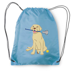 Girls Lacrosse Drawstring Backpack - Chase The Lax Dog 
