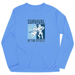 Guys Lacrosse Long Sleeve Performance Tee - Survival of the Fittest