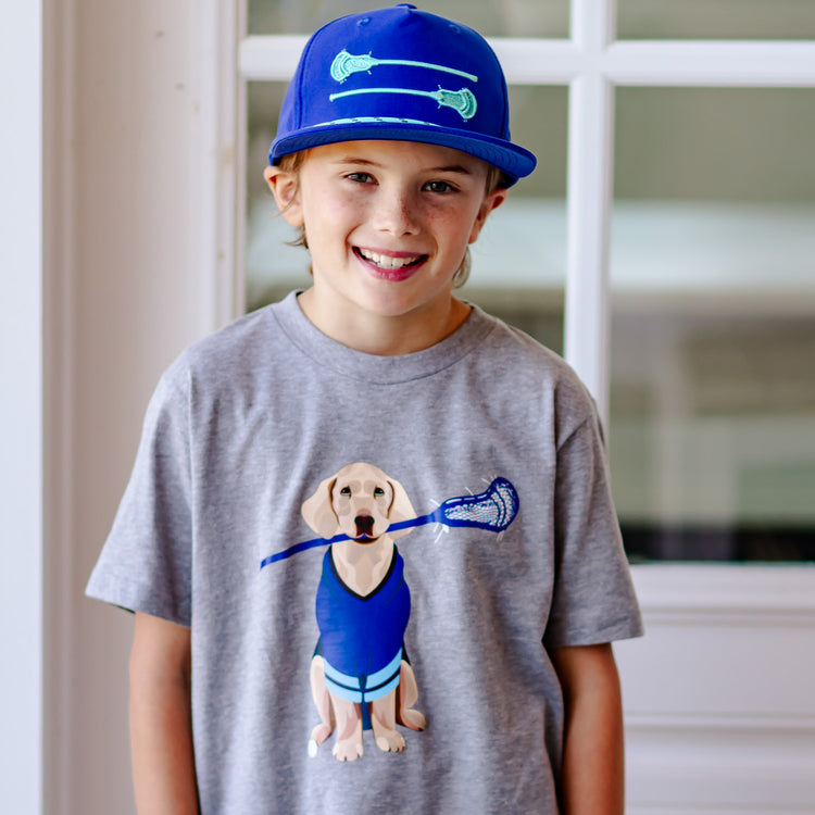 Guys Lacrosse Short Sleeve T-Shirt - Laxer the Lacrosse Dog