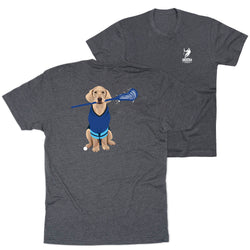 Guys Lacrosse Short Sleeve T-Shirt - Laxer the Lacrosse Dog (Back Design)