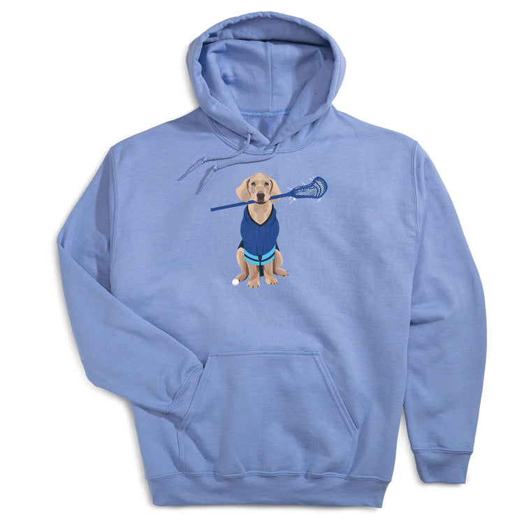 Guys Lacrosse Hooded Sweatshirt - Laxer the Lacrosse Dog