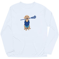 Guys Lacrosse Long Sleeve Performance Tee - Laxer the Lacrosse Dog