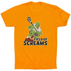 Guys Lacrosse Short Sleeve T-Shirt - Field of Screams [Adult Medium/Orange] - SS