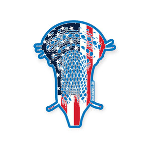 Guys Lacrosse Sticker - Patriotic Stick