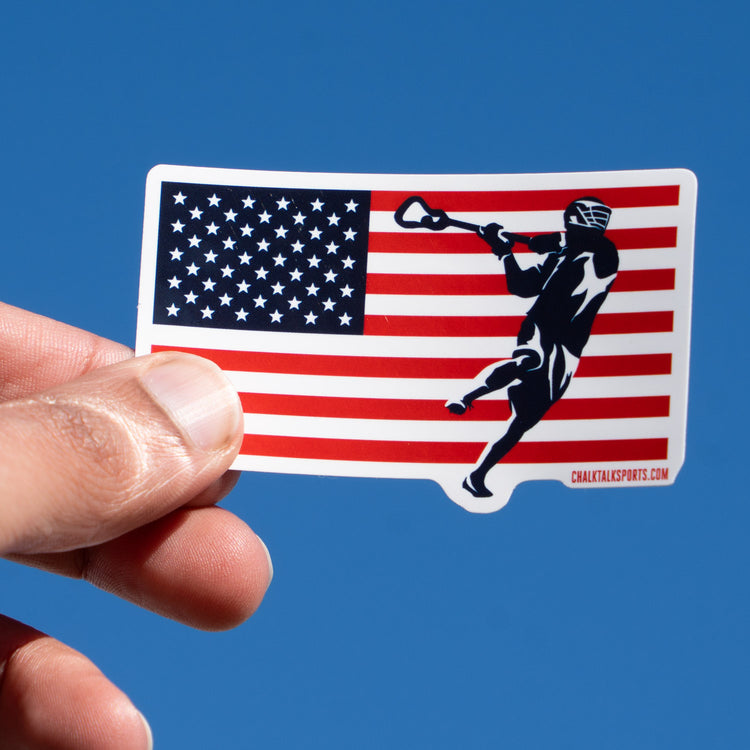 Guys Lacrosse Sticker - Patriotic