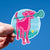 Girls Lacrosse Sticker - Watercolor Lacrosse Dog