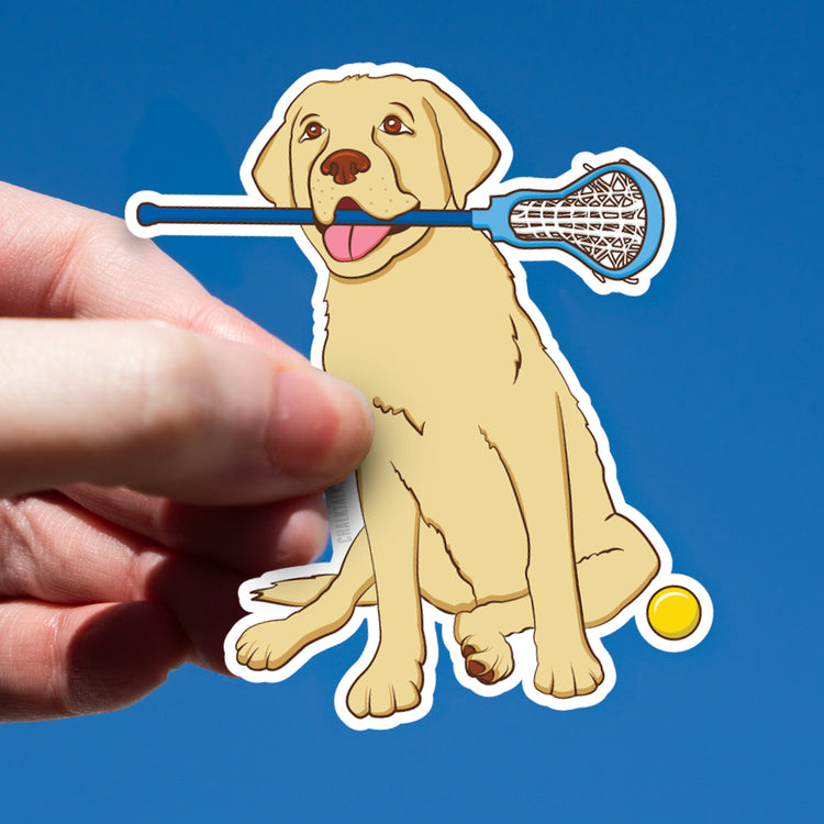 Girls Lacrosse Sticker - Chase The Lax Dog
