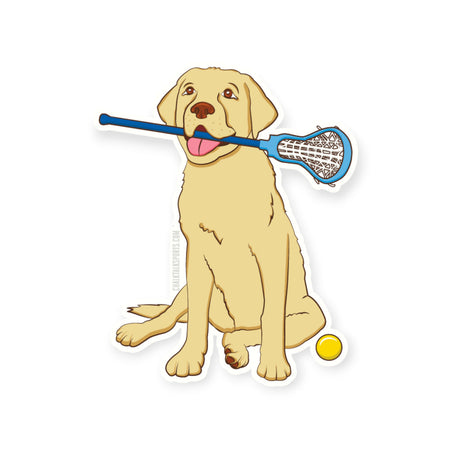 Girls Lacrosse Sticker - Chase The Lax Dog