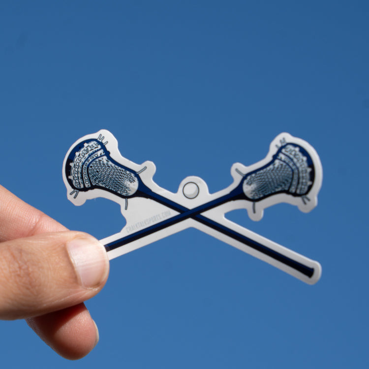 Guys Lacrosse Sticker - Crossed Sticks