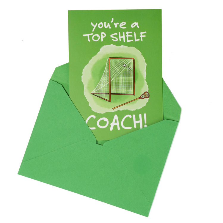Guys Lacrosse Greeting Card - Top Shelf Lacrosse Coach