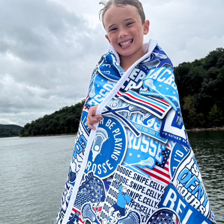 Guys Lacrosse Premium Beach Towel - Lacrosse Life