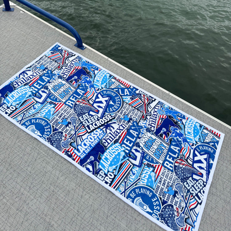 Guys Lacrosse Premium Beach Towel - Lacrosse Life