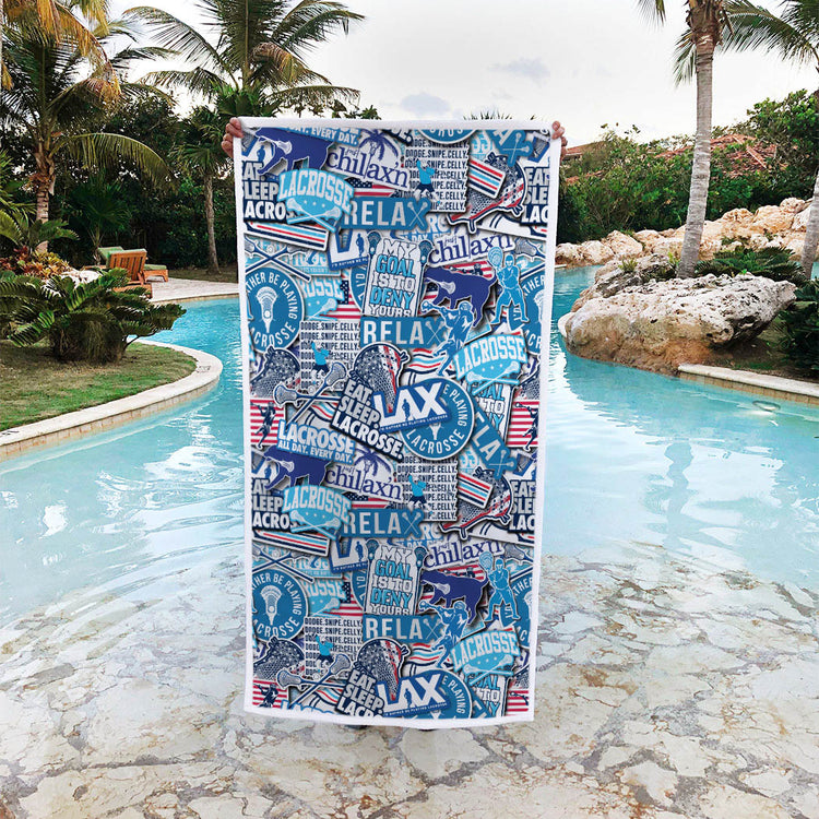 Guys Lacrosse Premium Beach Towel - Lacrosse Life