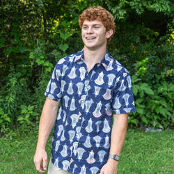 Lacrosse Performance Short Sleeve Button Down Shirt - Lax Head