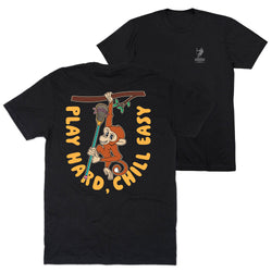 Guys Lacrosse Short Sleeve T-Shirt - Play Hard, Chill Easy (Back Design)