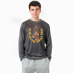 Guys Lacrosse Long Sleeve Performance Tee - Play Hard, Chill Easy