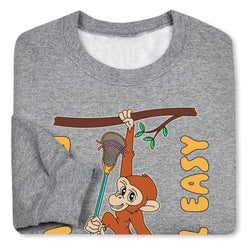 Guys Lacrosse Crewneck Sweatshirt - Play Hard, Chill Easy