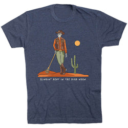 Guys Lacrosse Short Sleeve T-Shirt - Slingin Heat In The High Noon