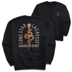 Guys Lacrosse Crewneck Sweatshirt - Lone Star Lacrosse (Back Design)