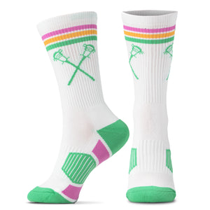 Lacrosse Mid-Calf Socks - Crossed Sticks - Miami