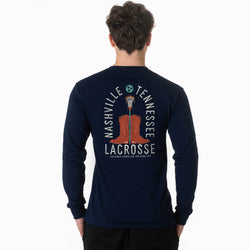 Guys Lacrosse Tshirt Long Sleeve - Nashville Lacrosse (Back Design)