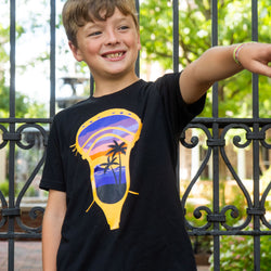 Guys Lacrosse Short Sleeve T-Shirt - Beach Lax