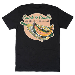 Guys Lacrosse Short Sleeve T-Shirt - Catch and Cradle (Back Design)