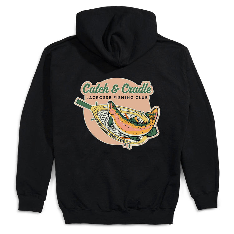 Guys Lacrosse Hooded Sweatshirt - Catch and Cradle (Back Design)
