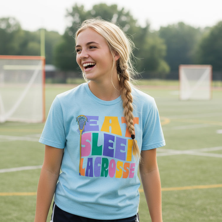 Girls Lacrosse Short Sleeve T-Shirt - Girls Eat Sleep Lacrosse