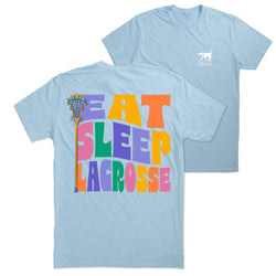 Girls Lacrosse Short Sleeve T-Shirt - Girls Eat Sleep Lacrosse (Back Design)