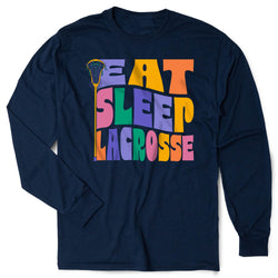 Girls Lacrosse Tshirt Long Sleeve - Girls Eat Sleep Lacrosse