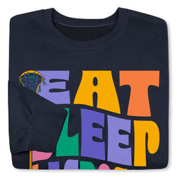 Girls Lacrosse Crewneck Sweatshirt - Girls Eat Sleep Lacrosse